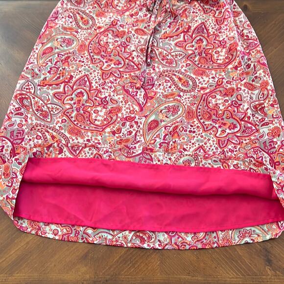 Apostrophe Red, Gray & Orange Paisley Print Skirt Woman Size 6 Office Casual - Picture 5 of 8